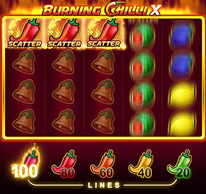 Paylines example in a slot game