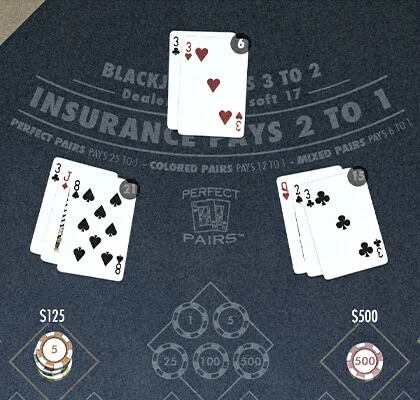 Perfect Pairs Blackjack Gameplay